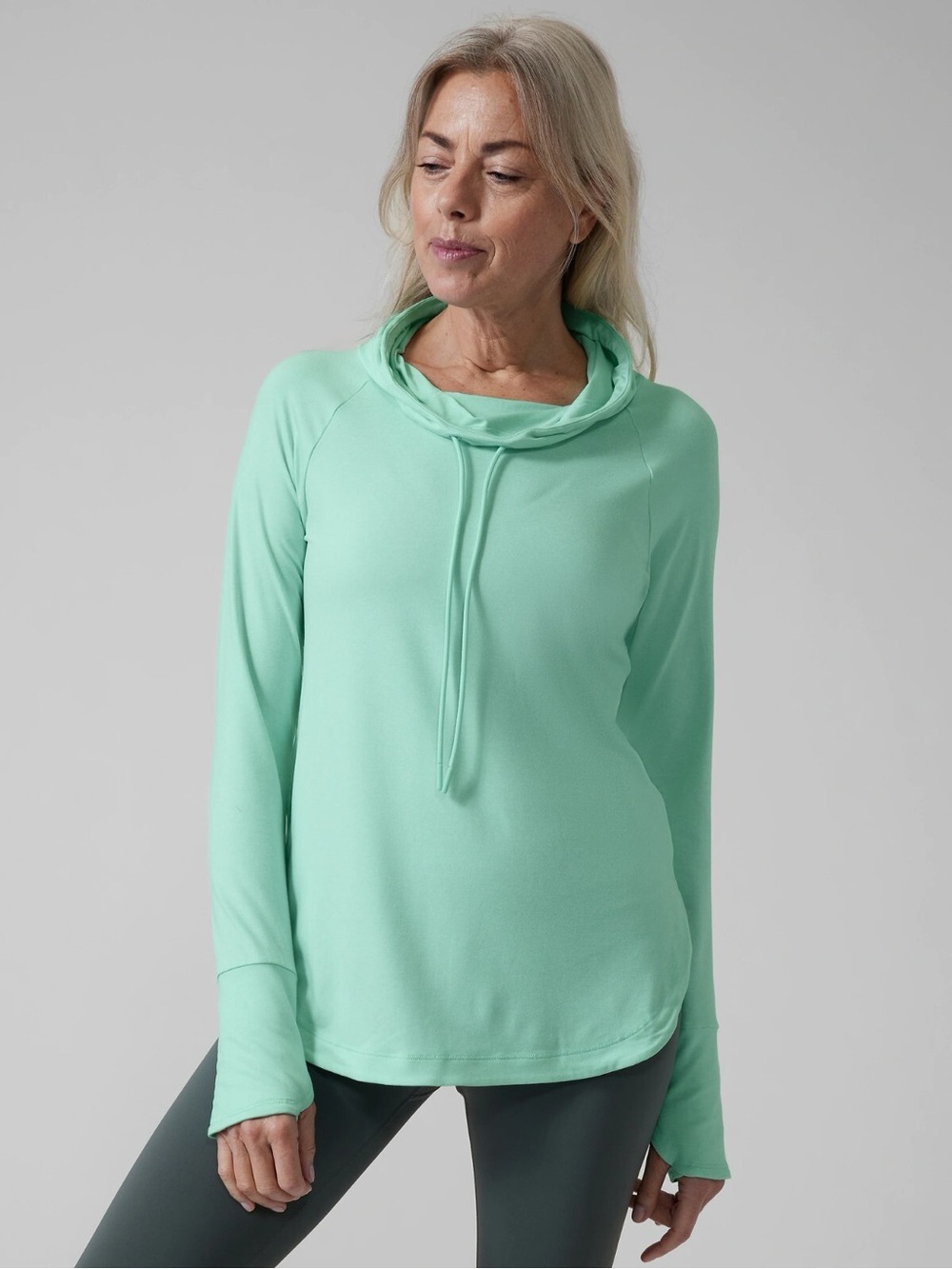 Athleta Uptempo Hoodie Mint Green Sweatshirt